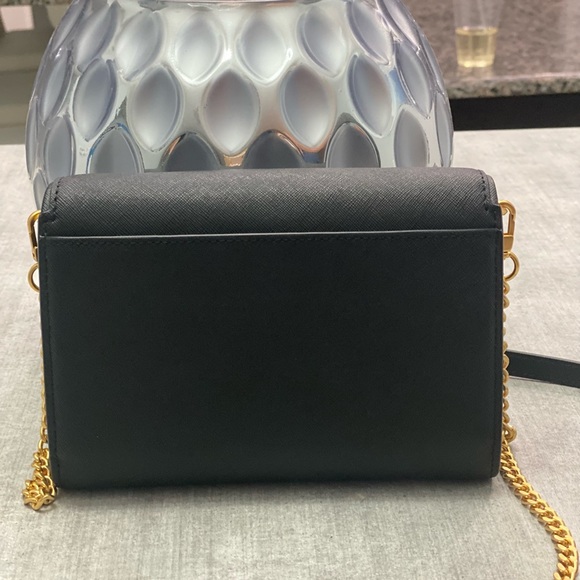 Tory Burch Emerson Chain Crossbody Wallet On Chain Black - Picture 3 of 12